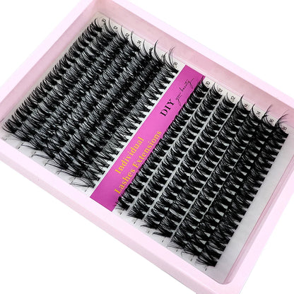 60D/80D/100D Mixed Eyelash Clusters – 10-18mm Wispy Individual Lash Extensions, 266/280pcs DIY Mink False Lashes for Makeup