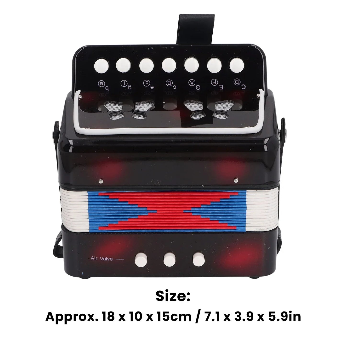 Kids Beginner Button Accordion - 2 Bass Educational Musical Instrument with Belt for Practice