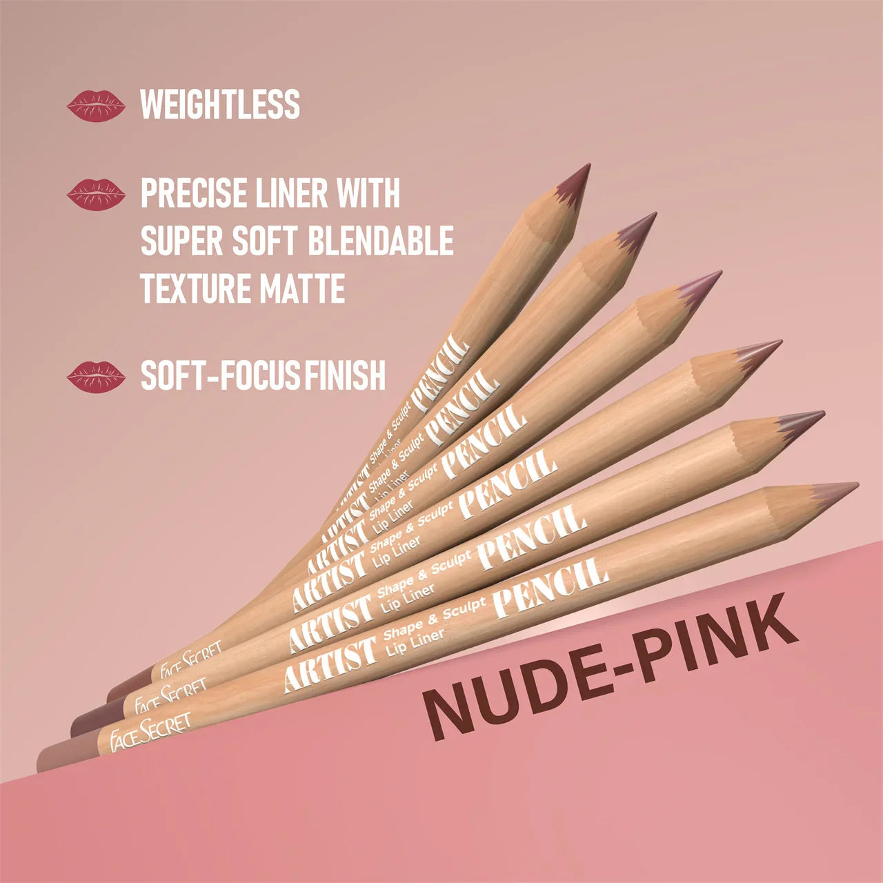 Face Secret Artist Shape Sculpt Lip Liner Set – Weightless, Precise, Super Soft & Blendable Matte Texture