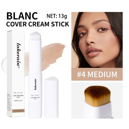 Color Changing Foundation Stick - Waterproof Dual-Ended High Coverage Makeup with Brush