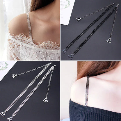 Elegant Rhinestone Women Bra Straps: Crystal Shoulder Straps for Sexy and Secure Underwear - Anti-Light Off-The-Shoulder Accessories