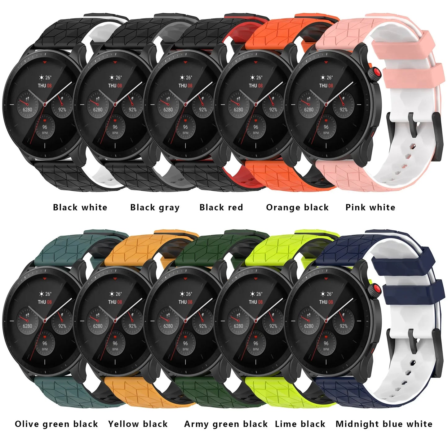 20mm/22mm Silicone Strap for Samsung Galaxy Watch 7/6/5/4 & Huawei GT3/4Pro – Universal Band for Classic Gear S3