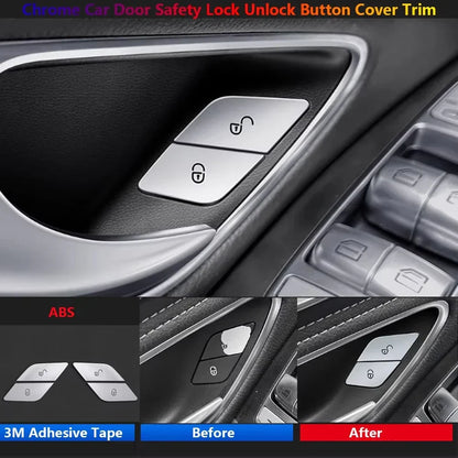 Mercedes-Benz C/E/GLC/Vito ABS Door Lock Button Cover – W205 W213 X253 W447 Car Interior Lock/Unlock Sticker Accessories