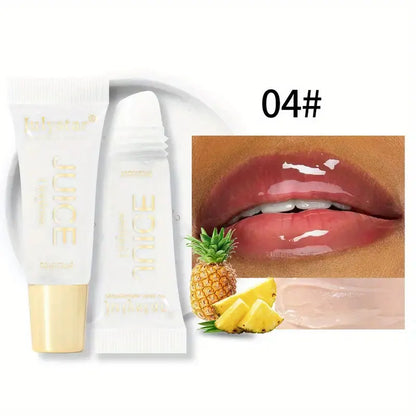 Watery Crystal Clear Jelly Lip Oil – Moisturizing Lip Balm & Gloss with Smoothing Effect, Fruit-Scented Glass Pout