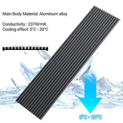 JEYI M.2 SSD Heatsink - Aluminum NVMe 2280 Radiator with Silicone Thermal Pad for PS5, Laptop & Desktop