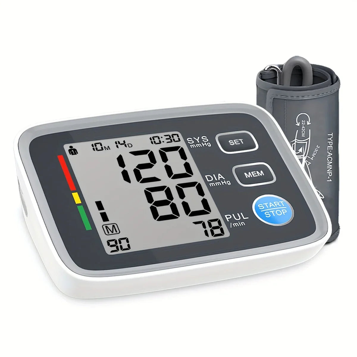 Adjustable Cuff Automatic Upper Arm Blood Pressure Monitor – Household Digital Electronic Sphygmomanometer