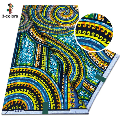 Super Glitter Golden Wax Fabric - Soft Cotton Ankara Batik with Flash Gold Print for Nigerian & African Fashion