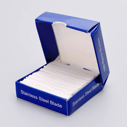 100pcs Stainless Steel Safety Razor Blades — Replacement Shaving Blades for Men’s Razors & Barber Tools
