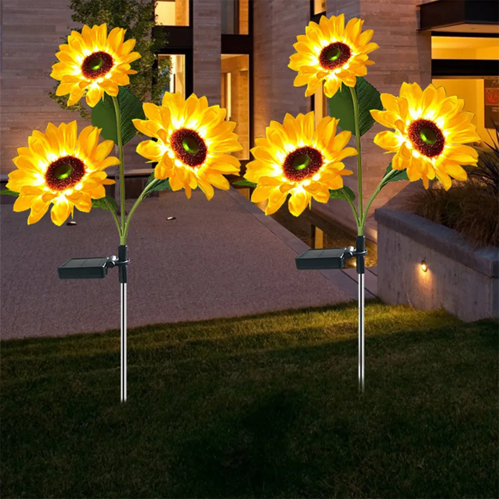 Solar LED Sunflower Flower Lights - Waterproof Garden Decorative Landscape Lighting for Home Decor and Lawn Decoration