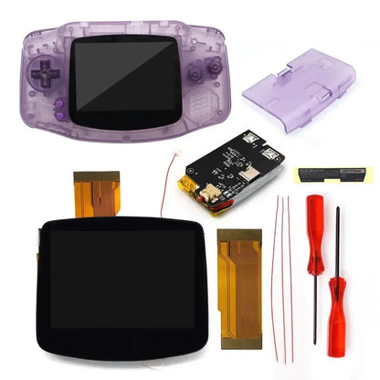 GBA V5 Laminated IPS LCD Backlight Kit – Built-In 1800mAh Rechargeable Battery with Type-C Port for Game Boy Advance