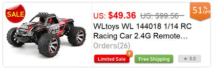 WLtoys 12428 1:12 RC Racing Car — 4WD High-Speed Off-Road Remote Control Buggy with LED Light, Alloy Climbing Truck, Boys & Kids Gift