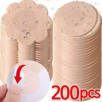 10-200PCS Women’s Nipple Cover Stickers – Invisible Self-Adhesive Disposable Bra Pasties & Chest Lift Tape