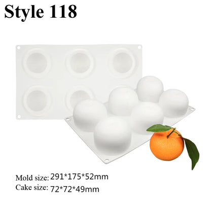 SHENHONG Silicone Fruit Mousse Cake Molds – Orange, Apple, Pear, Mango, Strawberry & Durian Dessert Decorating Tools