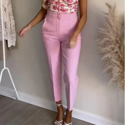Women High Waist Office Pants - Fashion Formal Pencil Trousers for Workwear Business & Casual Outfits