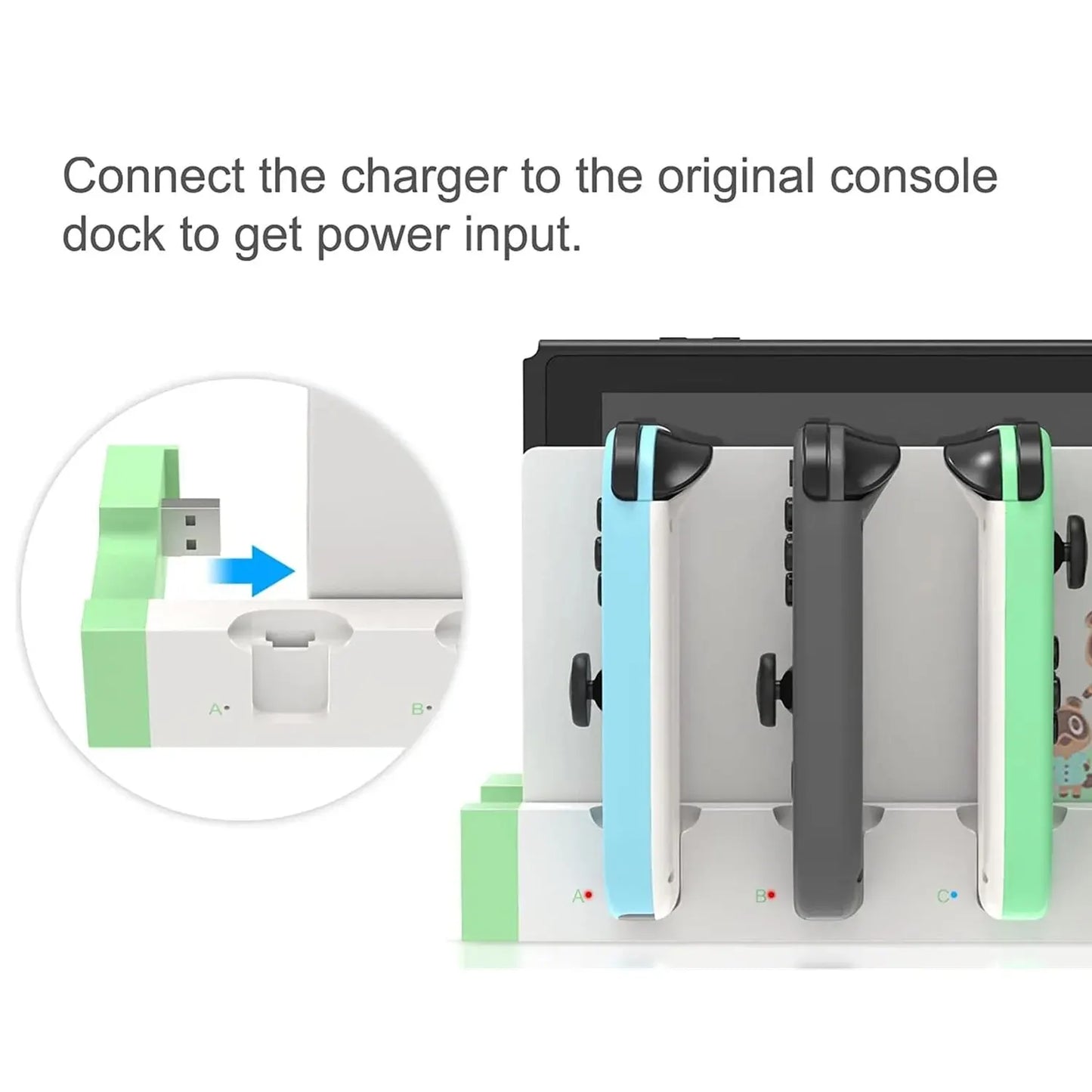 IPEGA PG-9186 Joycon Charging Dock Station for Switch & OLED – Charges Up to 4 Controllers, Compatible with All Models