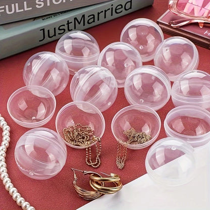 100pcs Clear Plastic Capsules – Round Empty Containers for Gumball Machines, Vending Prizes, DIY Crafts & Bulk Supplies