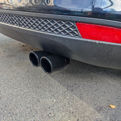 Universal 63mm Double-Barrel Car Exhaust Tip — Black Titanium Stainless Steel Tail Pipe Muffler Outlet, Auto Accessories