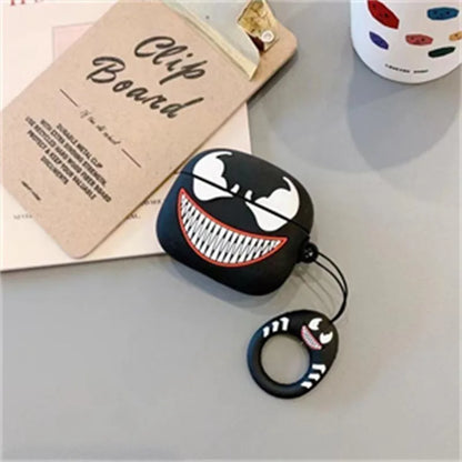3D Cartoon Silicone Case for AirPods 4 (2024) & AirPods Pro 2/3 — Protective Earphone Charging Cover with Hook