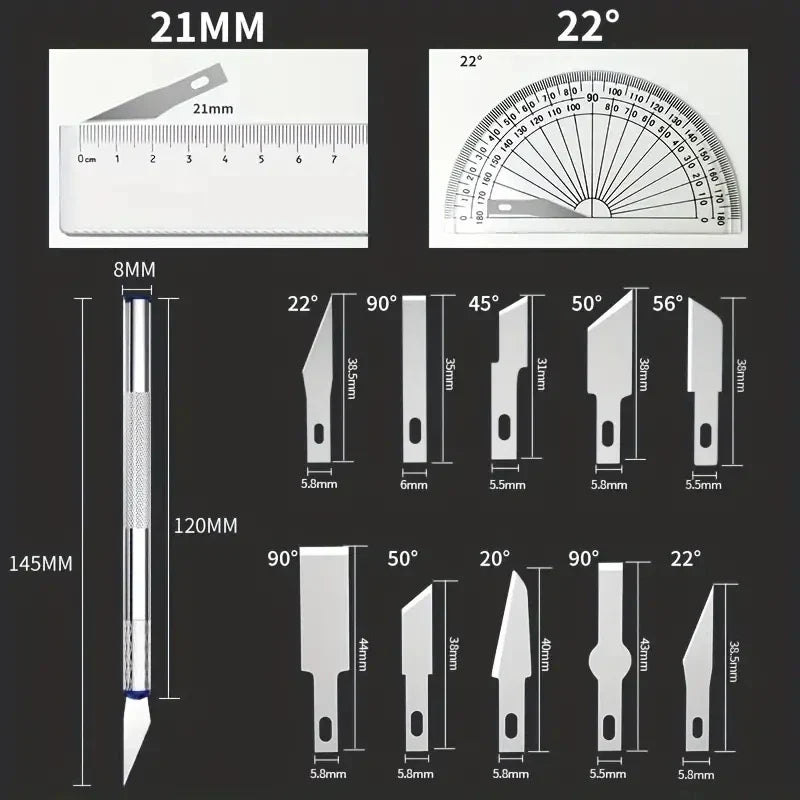 13PCS Metal Carving Knife Set – Precision Art Pen Cutter Tools for Paper Cutting, DIY Craft & Detail Repair Work