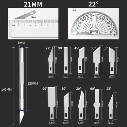 13PCS Metal Carving Knife Set – Precision Art Pen Cutter Tools for Paper Cutting, DIY Craft & Detail Repair Work