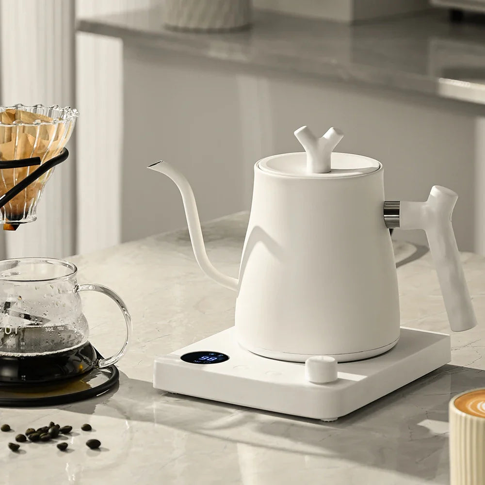 1000W Electric Gooseneck Kettle 1L 304 Stainless Steel – Intelligent Temperature Control Coffee & Tea Kettle with LED Display, Fast Heating Hot Water Boiler