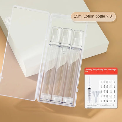 5-15ml Clear Refillable Airless Pump Bottle Set – Travel Cream, Lotion & Spray Containers for Toiletries