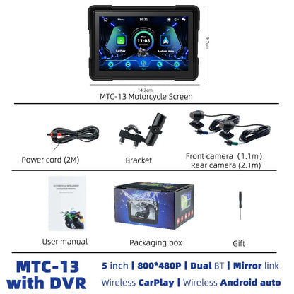 EKIY MTC-10 5” Wireless CarPlay Motorcycle Navigation Display – Portable Android Auto Monitor