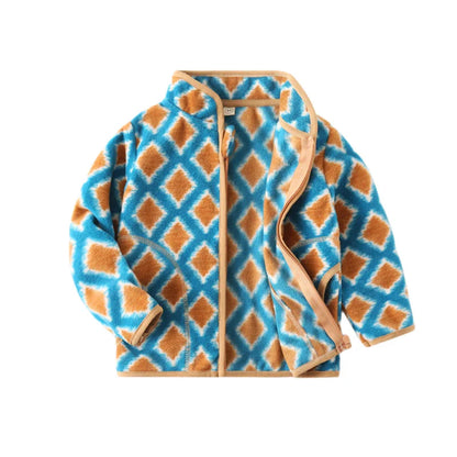 Jumping Meters Dinosaur Zipper Jacket – Kids Fleece Coat with Pockets, Fashionable Outerwear for Boys & Girls