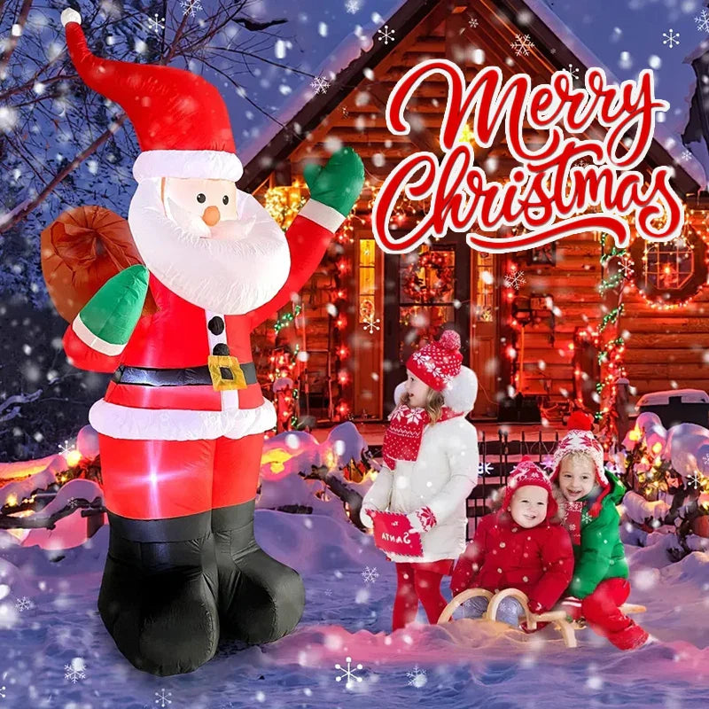 1.8M Inflatable Santa Claus Backpack Toy – Christmas Decoration with LED Light for Indoor & Outdoor Holiday Decor and Gifts