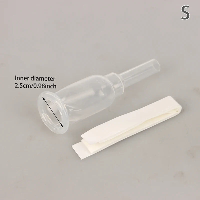 Medical Silicone Male External Catheter - Sterilized Self-Adhesive External Urine Collection Device Sizes S, M & L