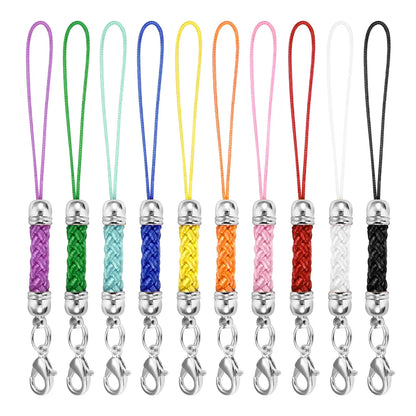 10Pcs Lanyard Strap Set - Lobster Clasp Rope Keychain Hooks Mobile Charms & Key Ring Accessories