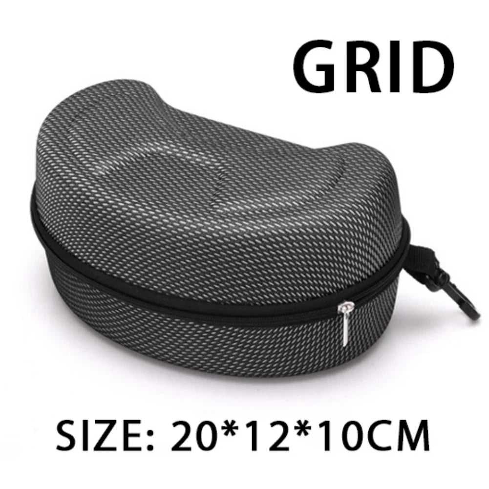 Portable EVA Ski Glasses Protector Case for Snowboard & Skiing Eyewear - Zipper Hard Box Holder (No Goggles)