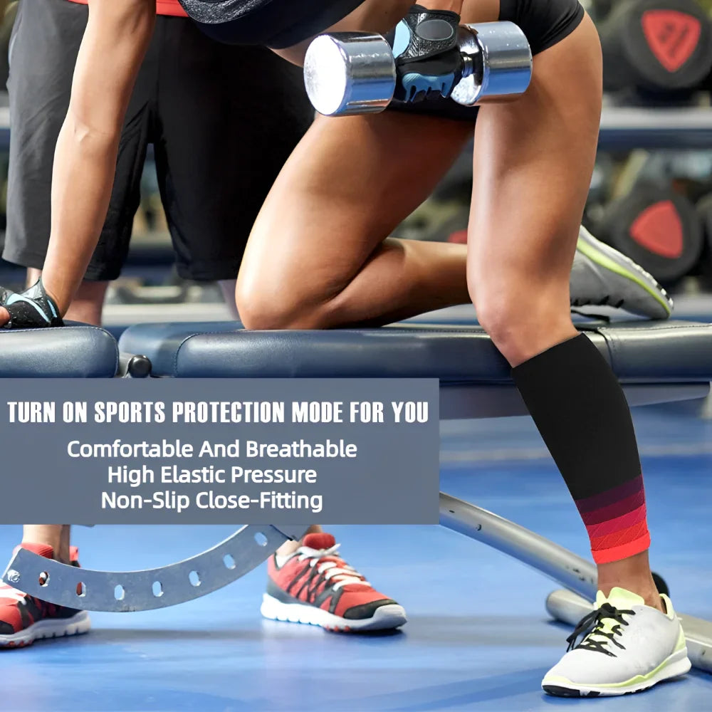 Calf Compression Sleeves - 20-30mmHg Running Leg Sleeves for Shin Splints, Varicose Veins & Fatigue Relief for Men & Women