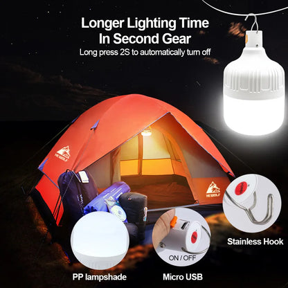 USB Rechargeable LED Bulb: Portable Camping Light for Emergency Lighting - Flashlight for Outdoor Picnics & Hanging Tent Light