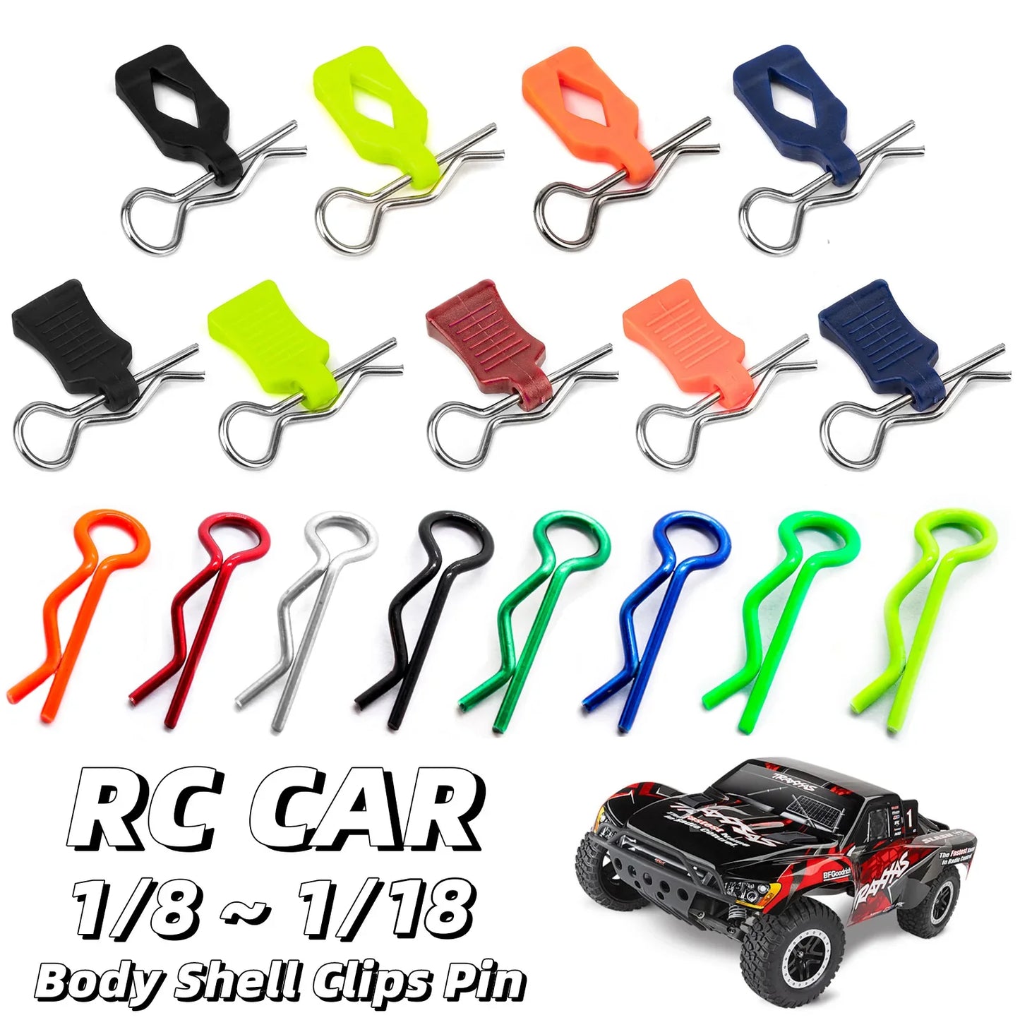 RC Car Body Shell Clips & Pin Buckles – 1/10, 1/12, 1/16 Replacement Parts for Traxxas, HSP, Redcat, RC4WD, Tamiya, Axial, SCX10, D90, HPI