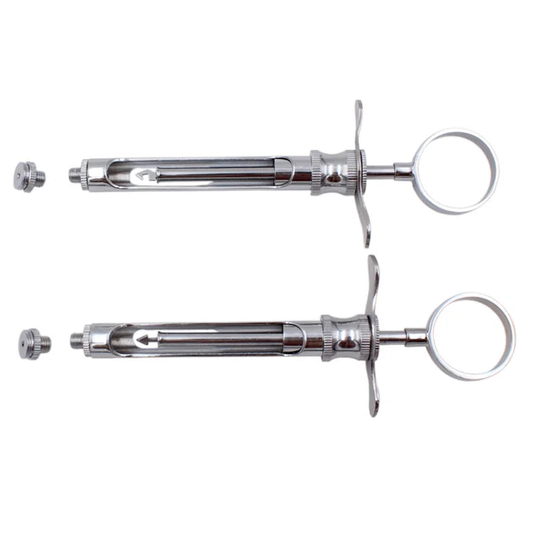 Dental Stainless Steel Syringe – Anesthesia Aspirating Injector Tool for Dentist Surgical Procedures