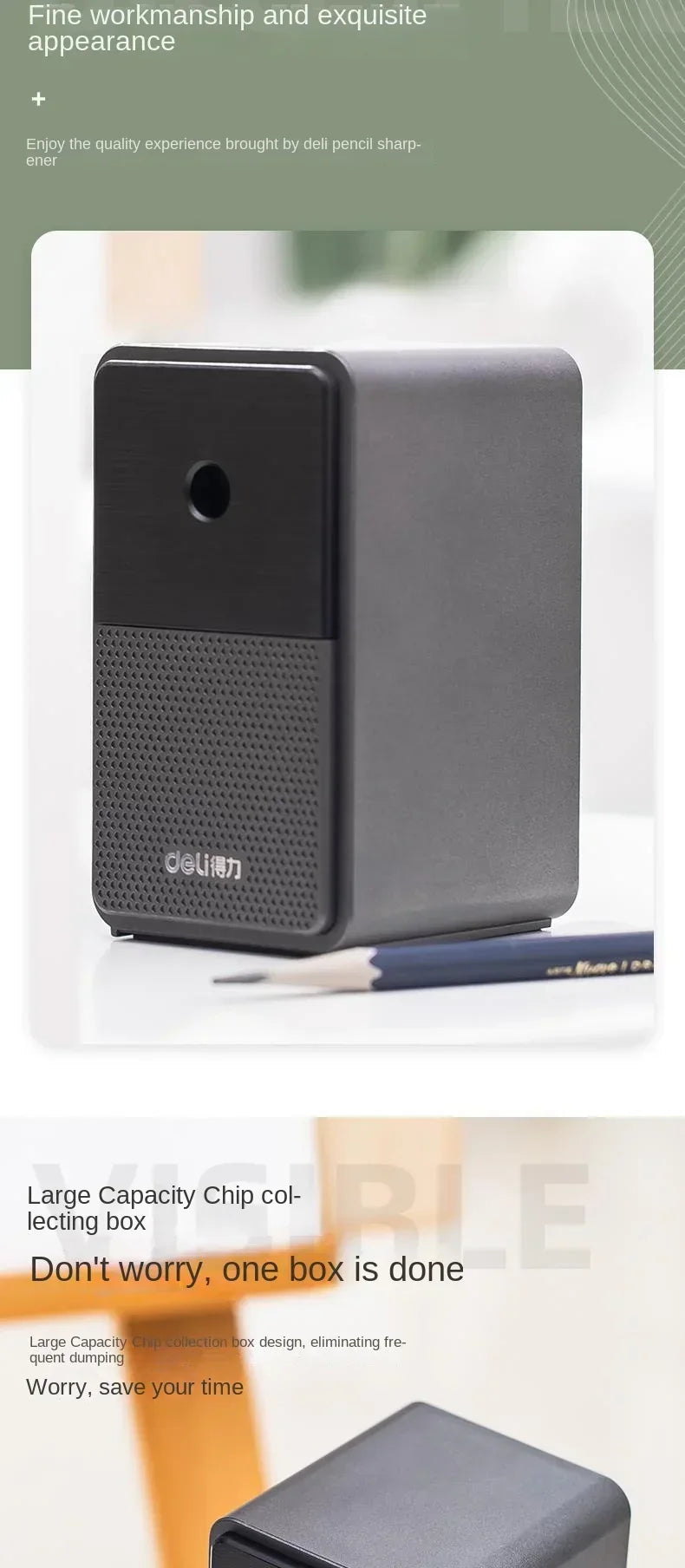 Adjustable Hand Crank Pencil Sharpener – Long-Lasting Blade Table Stationery Sharpener