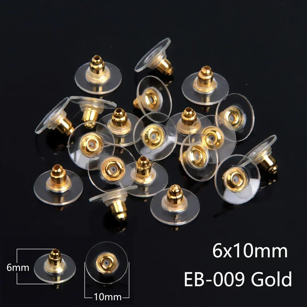 50–2000PCS Soft Silicone Earring Back Stoppers – Clear Rubber Stud Earring Safety Backs, DIY Jewelry Findings Accessories for Secure Fit