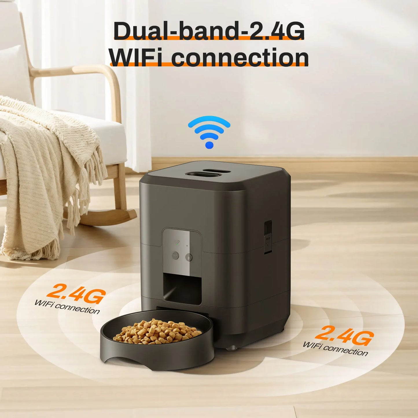 Smart Automatic Pet Feeder — Timed Cat & Dog Food Dispenser with Slow Feed Bowl