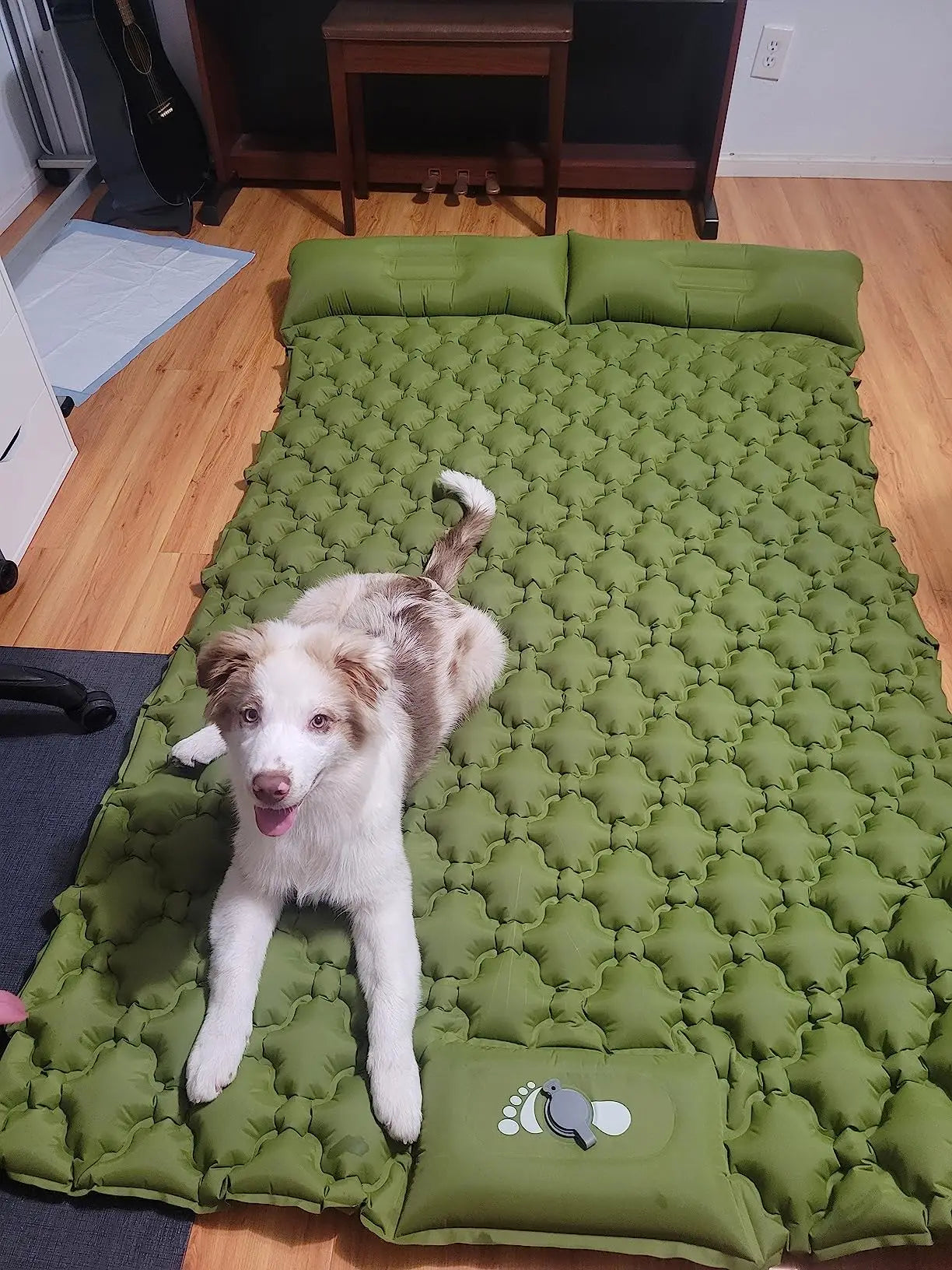 Double Camping Air Mattress with Pillow - Waterproof, Inflatable Sleeping Pad for Nature Hikes