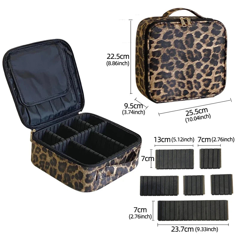 New PU Leather Cosmetic Bag for Women – Multi-Functional Portable Travel Makeup Storage Case