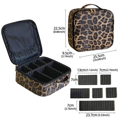 New PU Leather Cosmetic Bag for Women – Multi-Functional Portable Travel Makeup Storage Case