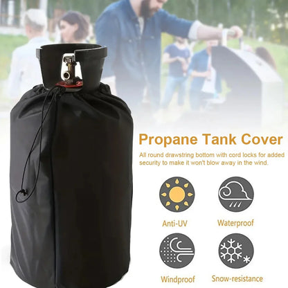 210D Black Oxford Cloth Propane Tank Cover – Protective Camping Gas Stove & Barbecue Kitchen Accessory