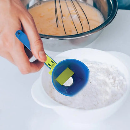 Creative No-Spill Measuring Spoon Funnel – Easy Refill Tool for Protein Powder, Sports Drinks & Baby Formula