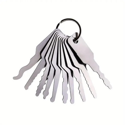 Stainless Steel Car Unlock & Repair Tool Set – Double-Sided Auto Key Replacement Accessories Kit