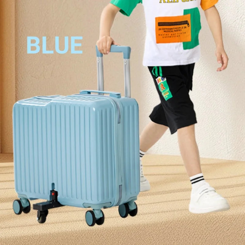 Upgraded Anti-Flip Folding Pedal Luggage – Ride-On Boarding Box with Dual-Control Combination Lock, Lightweight & Anti-Drop