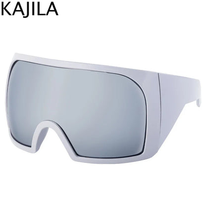 2025 Oversized Punk Shield Sunglasses – Luxury Steampunk Big Frame UV400 Sport Goggles for Women & Men