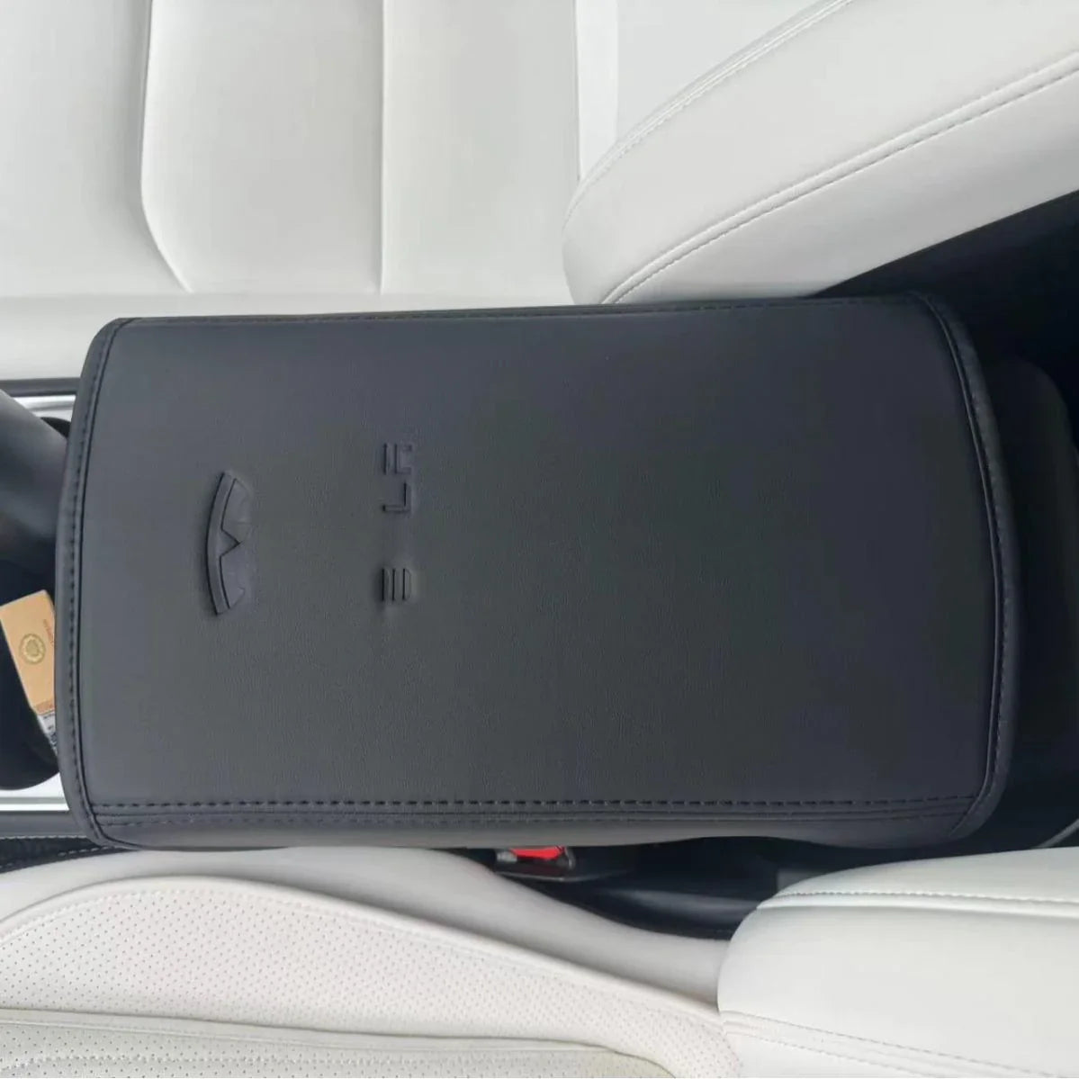 Tesla Model 3/Y 2017-2024 Armrest Cover – Leather Center Console Protector Interior Accessory
