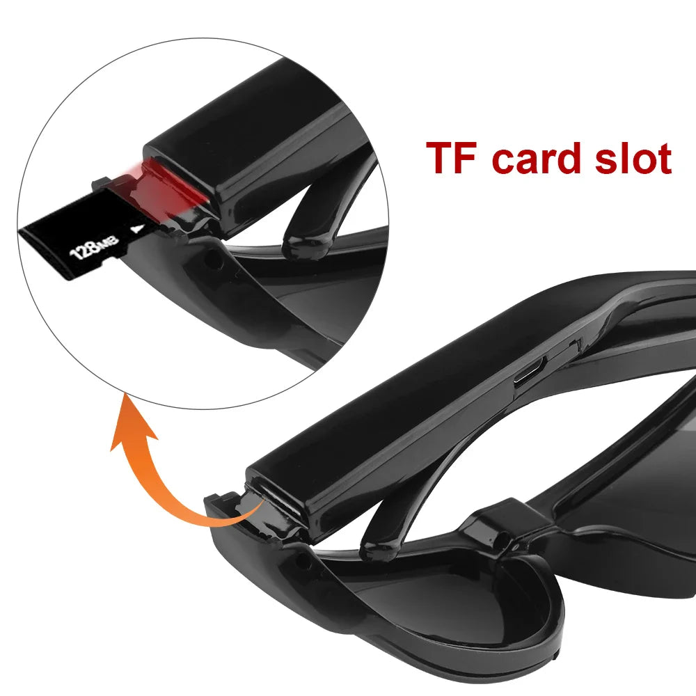 Wearable HD 1080P Mini Glasses Camera – Portable Outdoor Security Sports DV DVR Video Recorder, Surveillance Camcorder for Driving