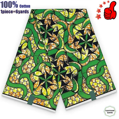 African Real Wax Print Fabric - 100% Cotton Ghana Nigeria Style Ankara Batik Sewing Material